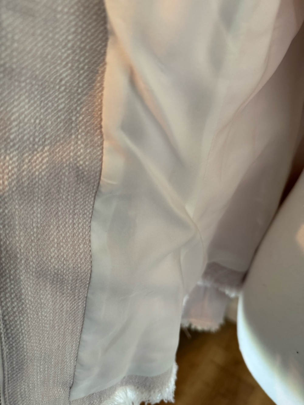 Rebecca Taylor Blush Pink Frayed Trim Zip Jacket - Picture 9 of 14